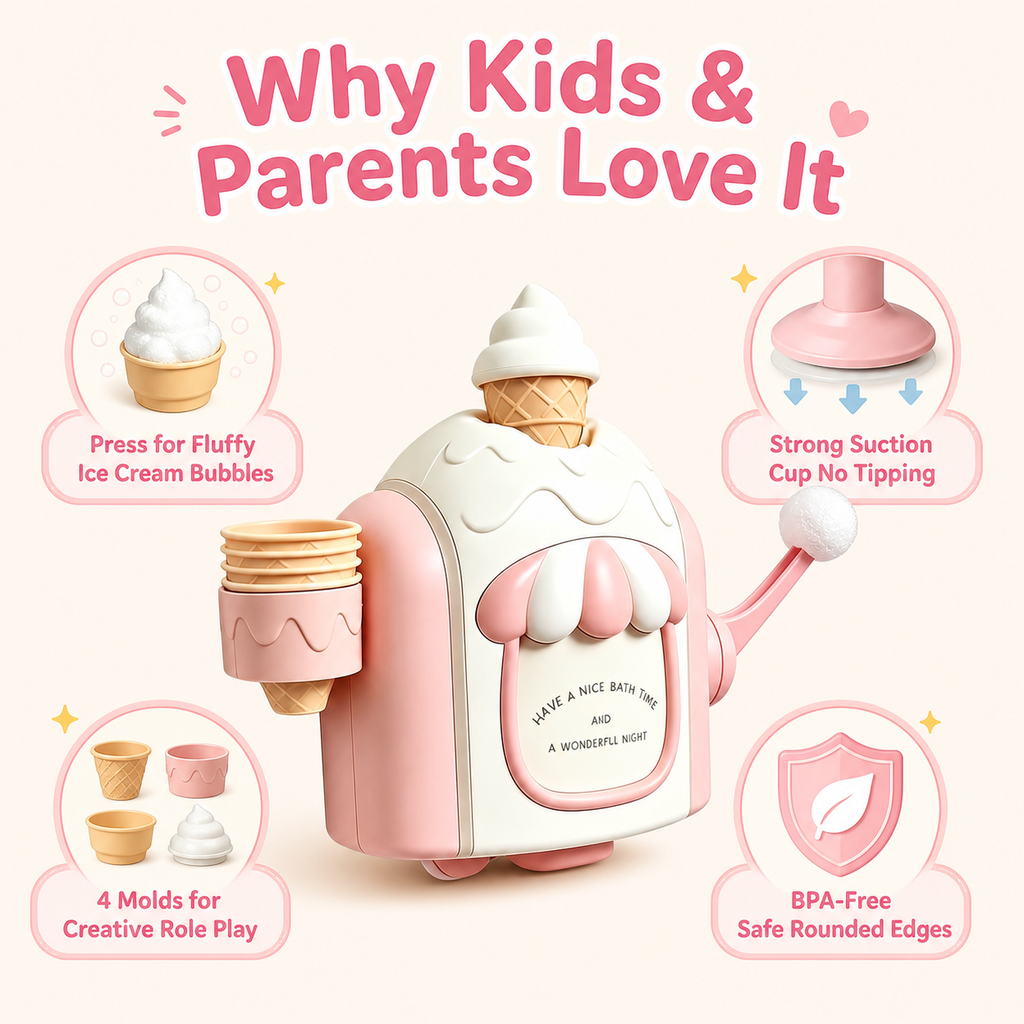 Children's bathroom ice cream bubble machine