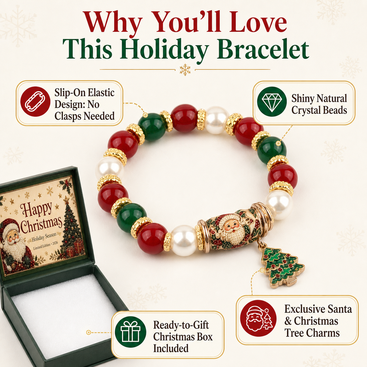 Christmas pearl bracelet