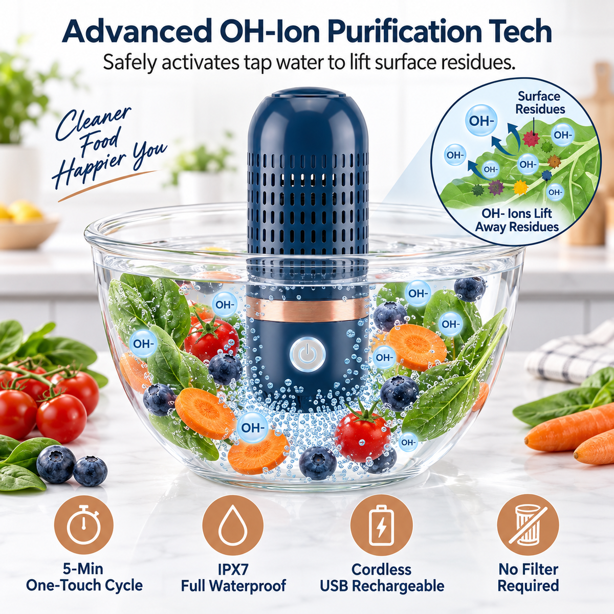 9.5-inch Portable Fruit and Vegetable Washer