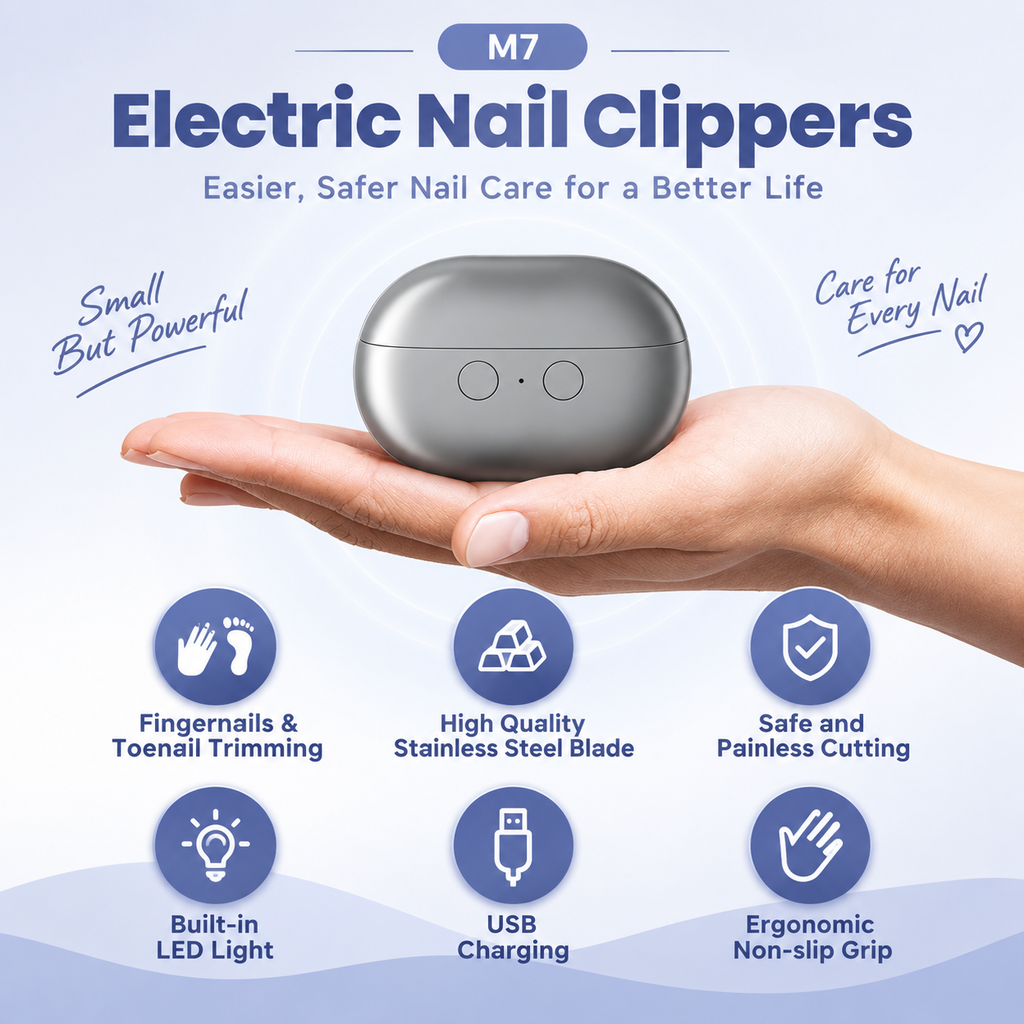 Electric Nail Clipper with LED Light