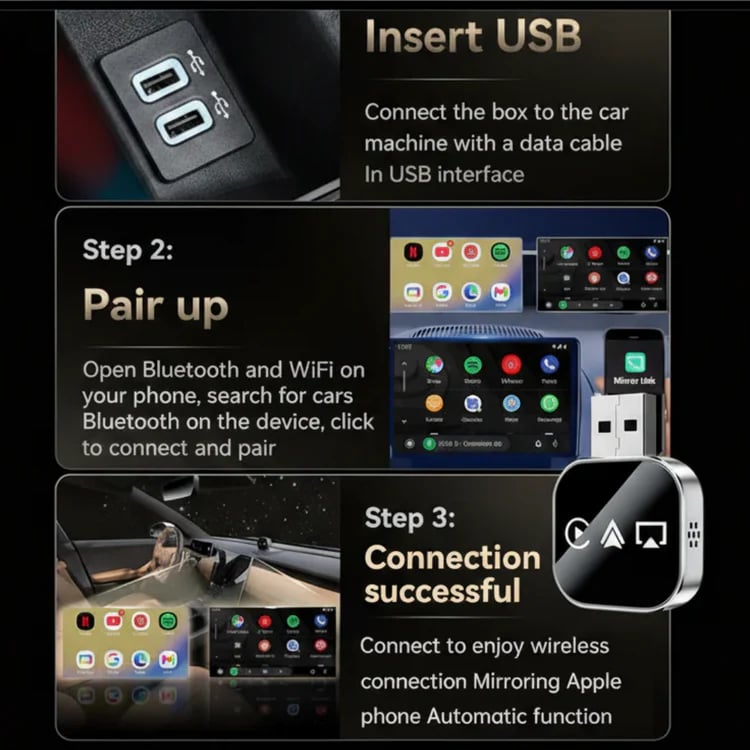 🔥2026 Upgrade 3-in-1 Wireless CarPlay Adapter🚚Buy 2 Free Shipping