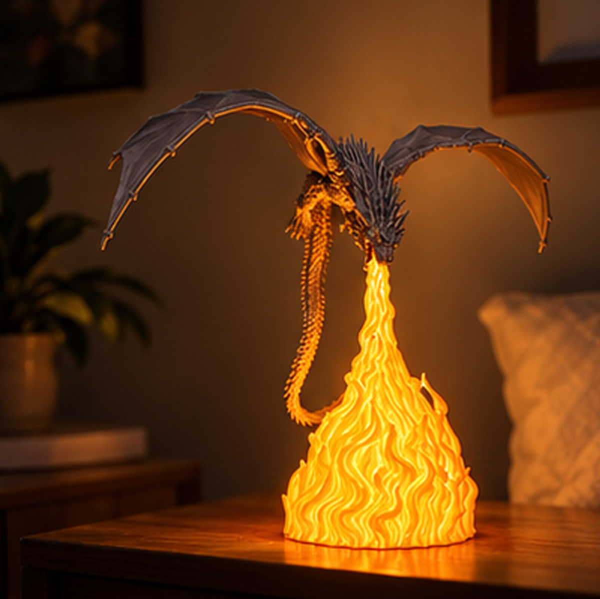 Charizard-shaped night light (with realistic fire-breathing effect)