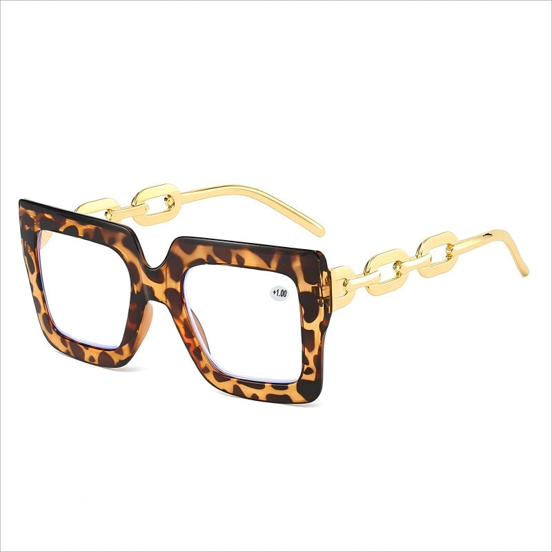 🔥Last day, 70% OFF!🔥-Women’s Oversized Square Chain Reading Glasses(1set-6pcs)
