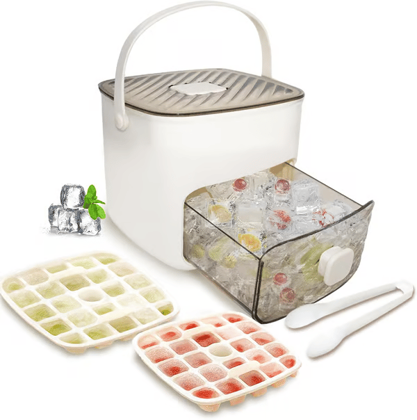 🔥Summer Promotion 49% OFF - Portable Ice Maker with Lid and Storage Box🧊🍹
