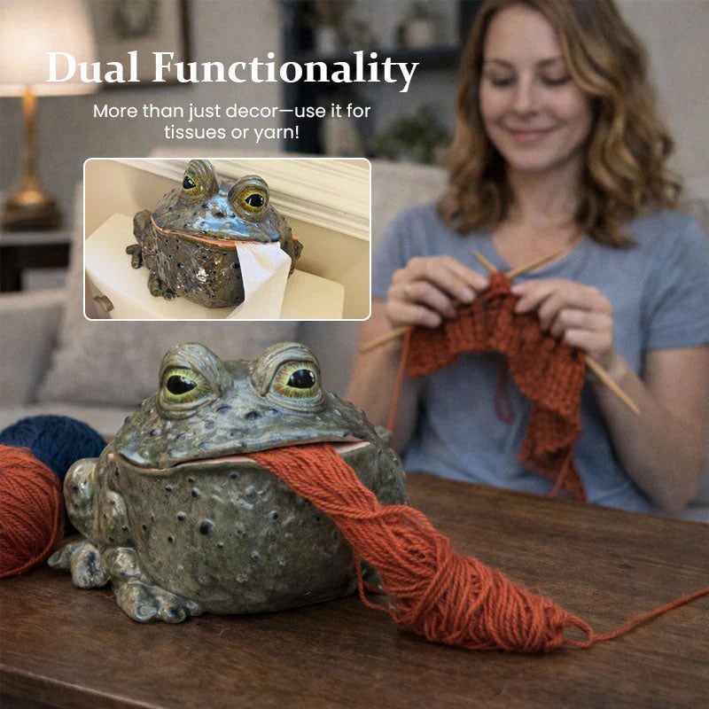 Funny Toad Tissue Holder🐸– Novelty Resin Tissue Box Cover for Home Decor