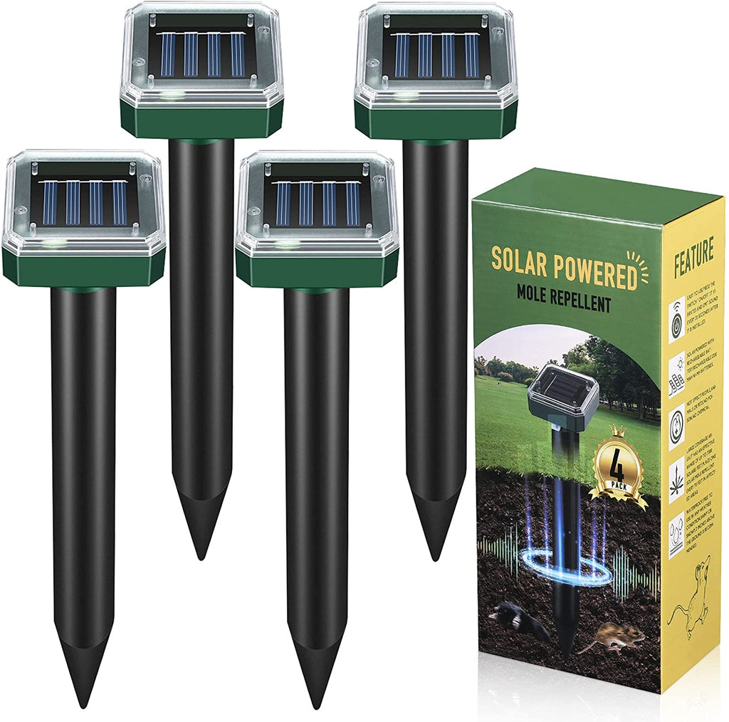 Upgraded 7000ft.🔥Solar Power Ultrasonic Gopher Mice Mole Pest Snake Repellent