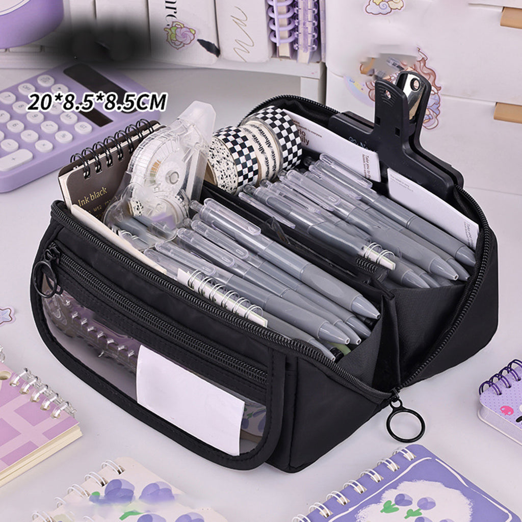 Large-capacity 9-layer transparent pencil case