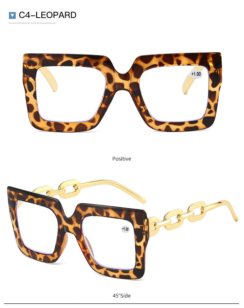 🔥Last day, 70% OFF!🔥-Women’s Oversized Square Chain Reading Glasses(1set-6pcs)