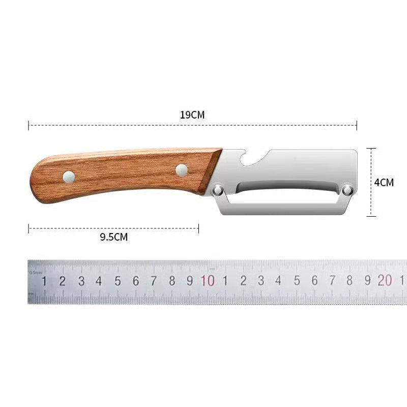 (🎁Last Day 49% OFF)🔪✨Heavy-Duty Stainless Steel Vegetable Peeler with Ergonomic Wood Handle & Built-in Bottle Opener