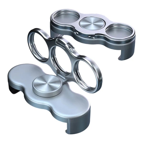 Dual-Ring Three-Finger Back Clip Holder - 360° Rotating Foldable Kickstand, Ultra Strong Clip Holder