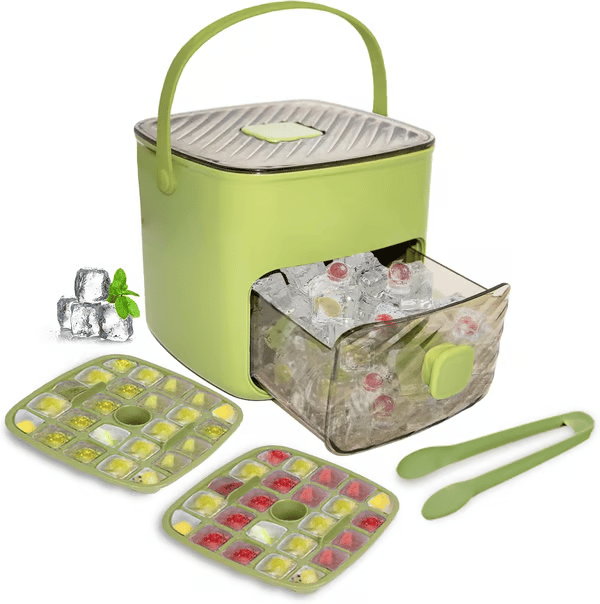 🔥Summer Promotion 49% OFF - Portable Ice Maker with Lid and Storage Box🧊🍹