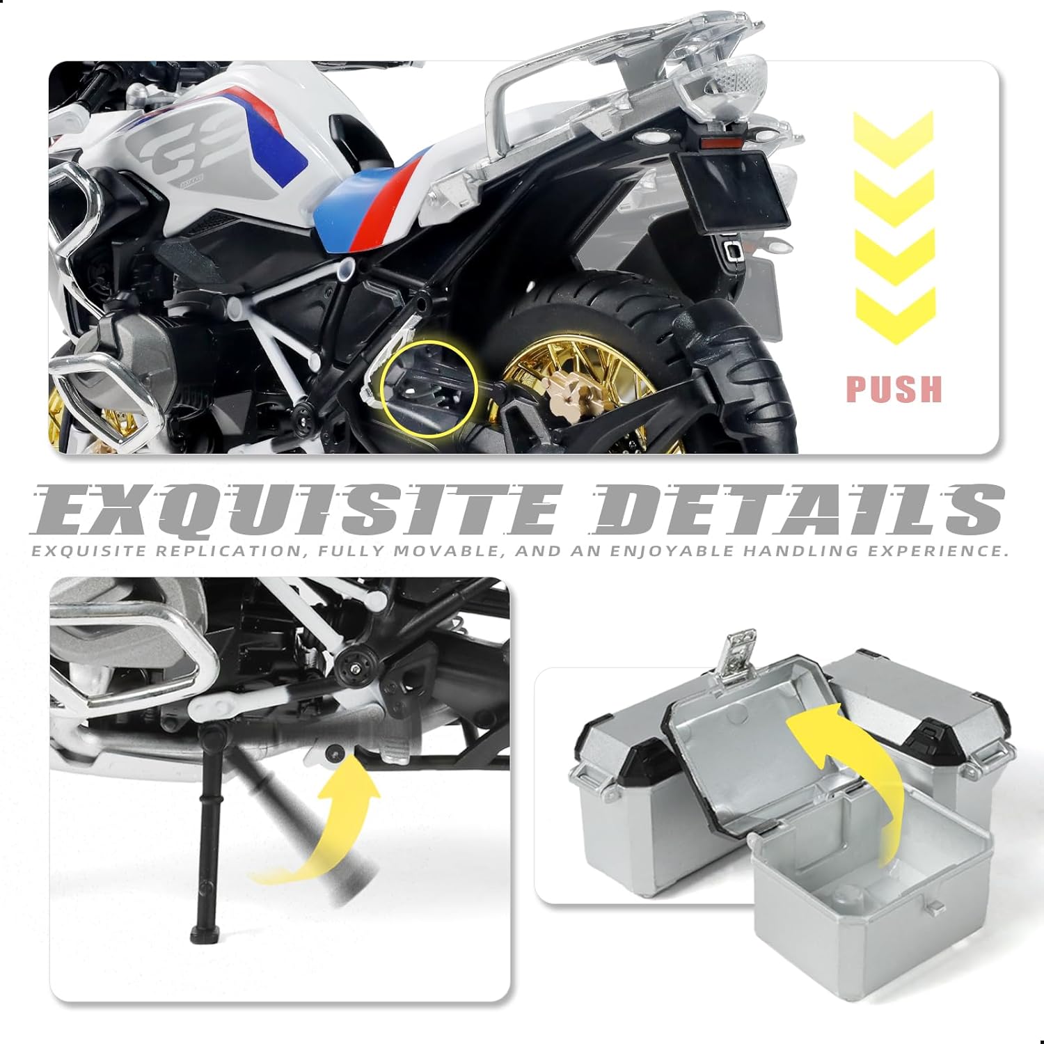 1:9 Motorcycle Model for BMW R125 Metal Die-cast Motorcycle Model No Assembly Required Mini Finished Moto Classic Collection Gift for Adult