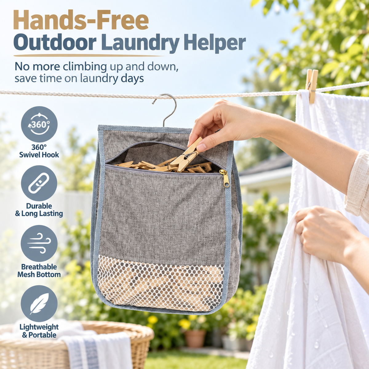 Outdoor Clothes Peg Storage Bag