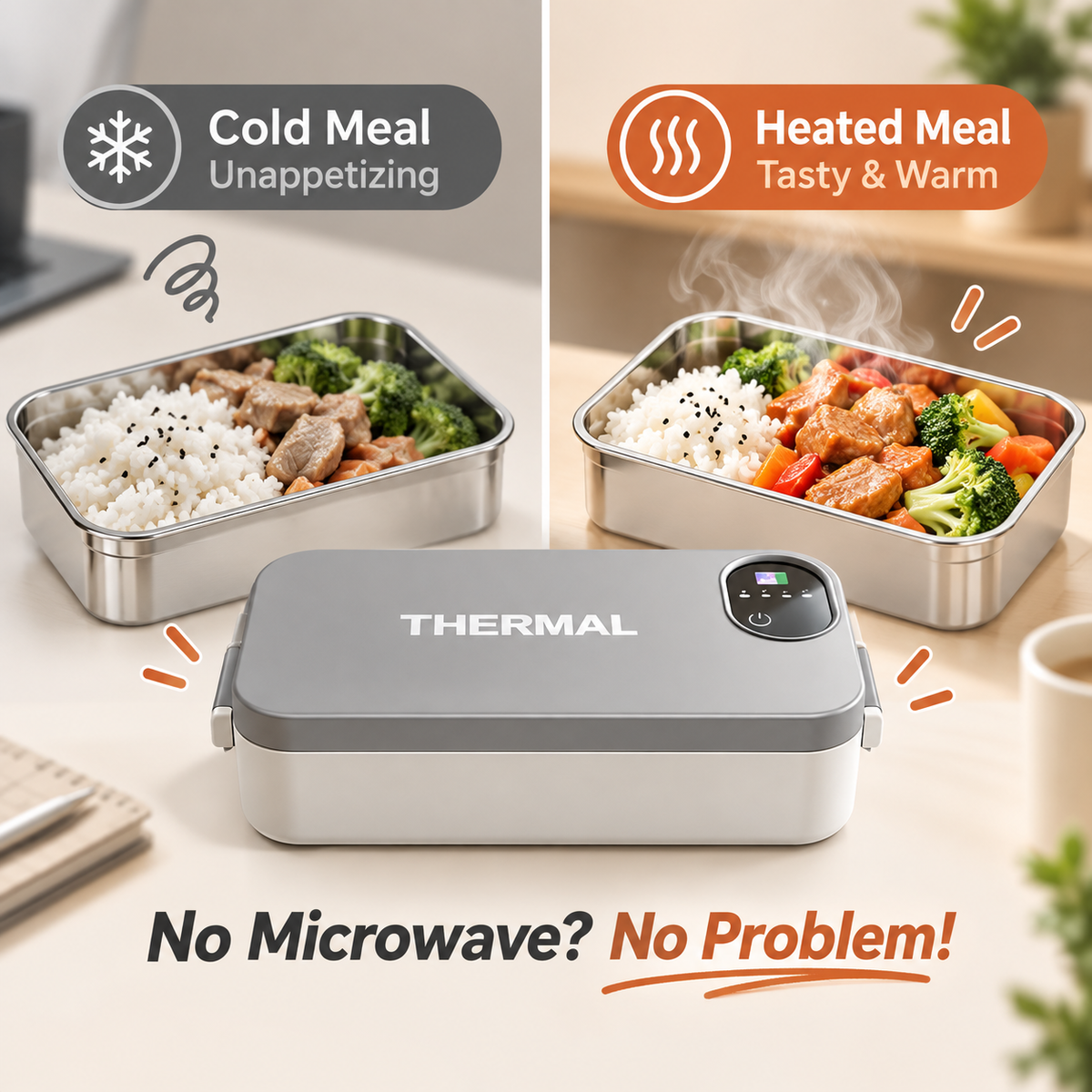 Electric Heating Stainless Steel Insulated Lunch Box