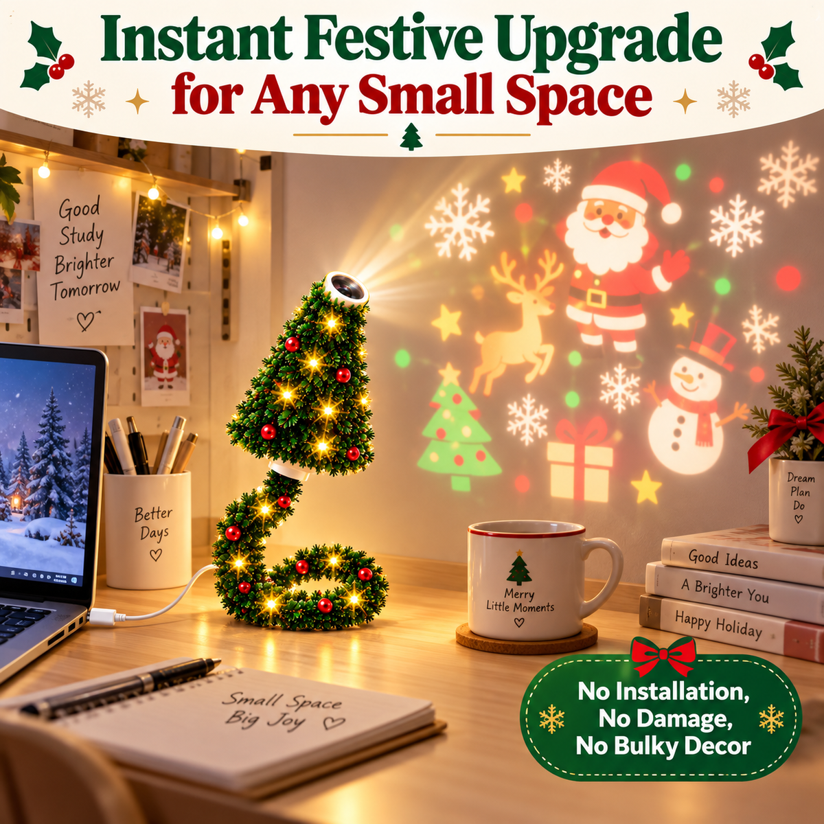 HD USB Christmas tree projector light