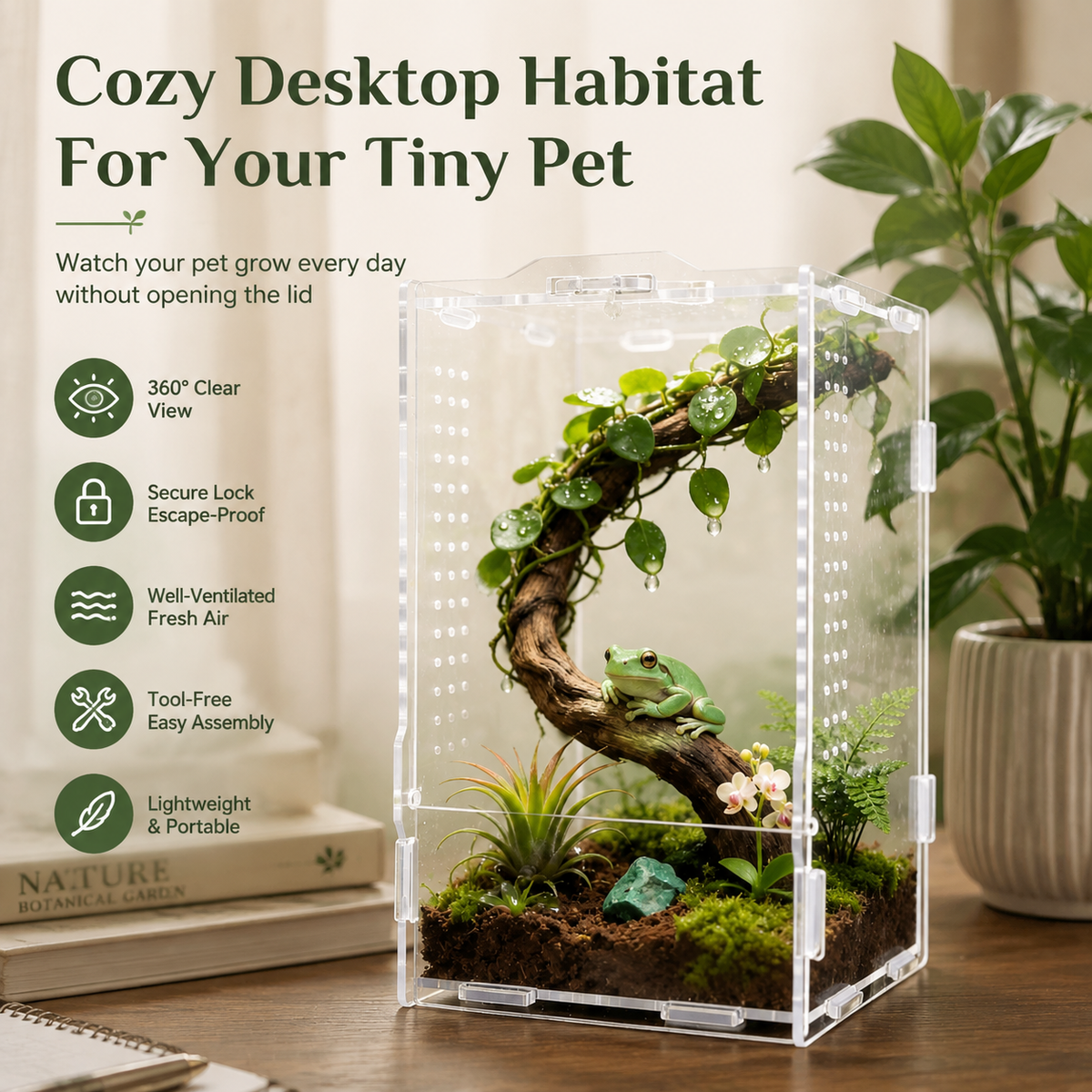 Acrylic insect breeding container