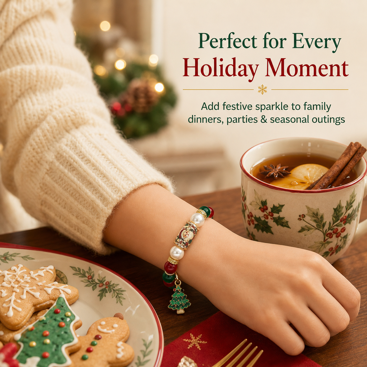 Christmas pearl bracelet