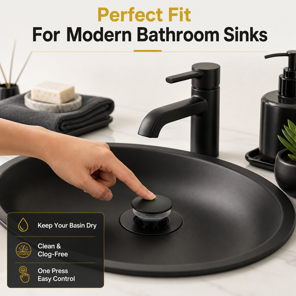 Stainless Steel Pop-up Sink Drain Plug (with Anti-Clog Strainer)