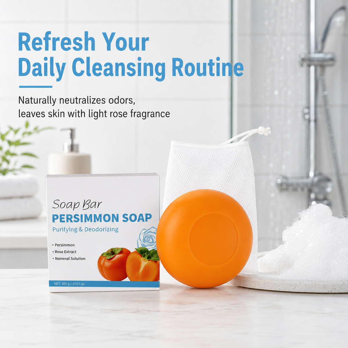 Rose Scent Persimmon Deodorant Soap Bar