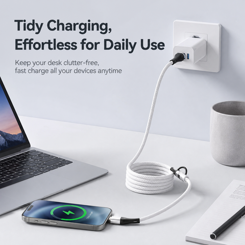 100W 4-in-1 Aluminum Alloy Magnetic Retractable Data Cable