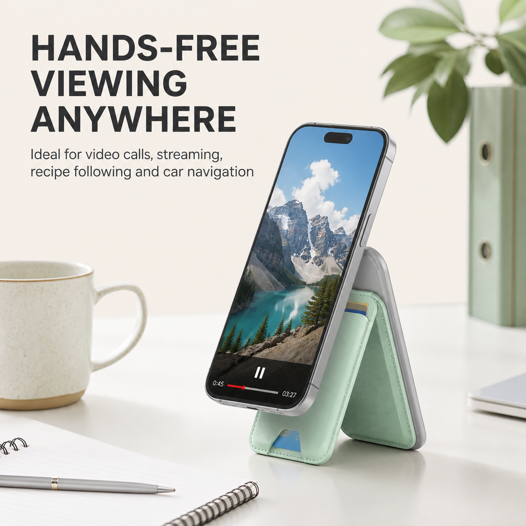 Magnetic leather phone case (with adjustable bracket) Magnetic clip