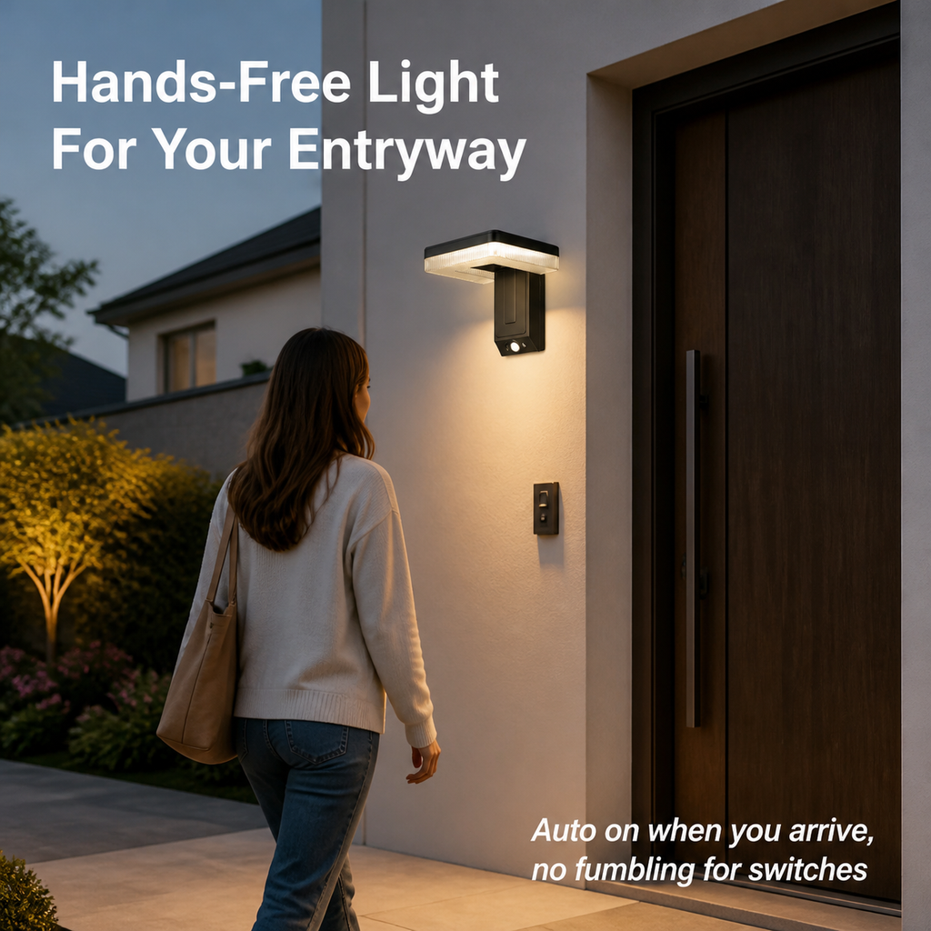 Solar Rechargeable Wall Lamp Sensor Light Waterproof IP65 Outdoor