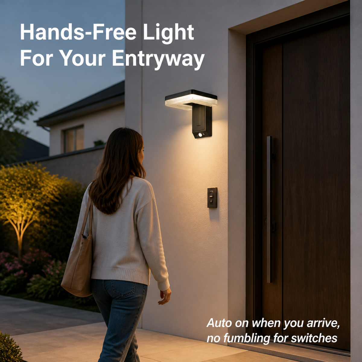 Solar Rechargeable Wall Lamp Sensor Light Waterproof IP65 Outdoor
