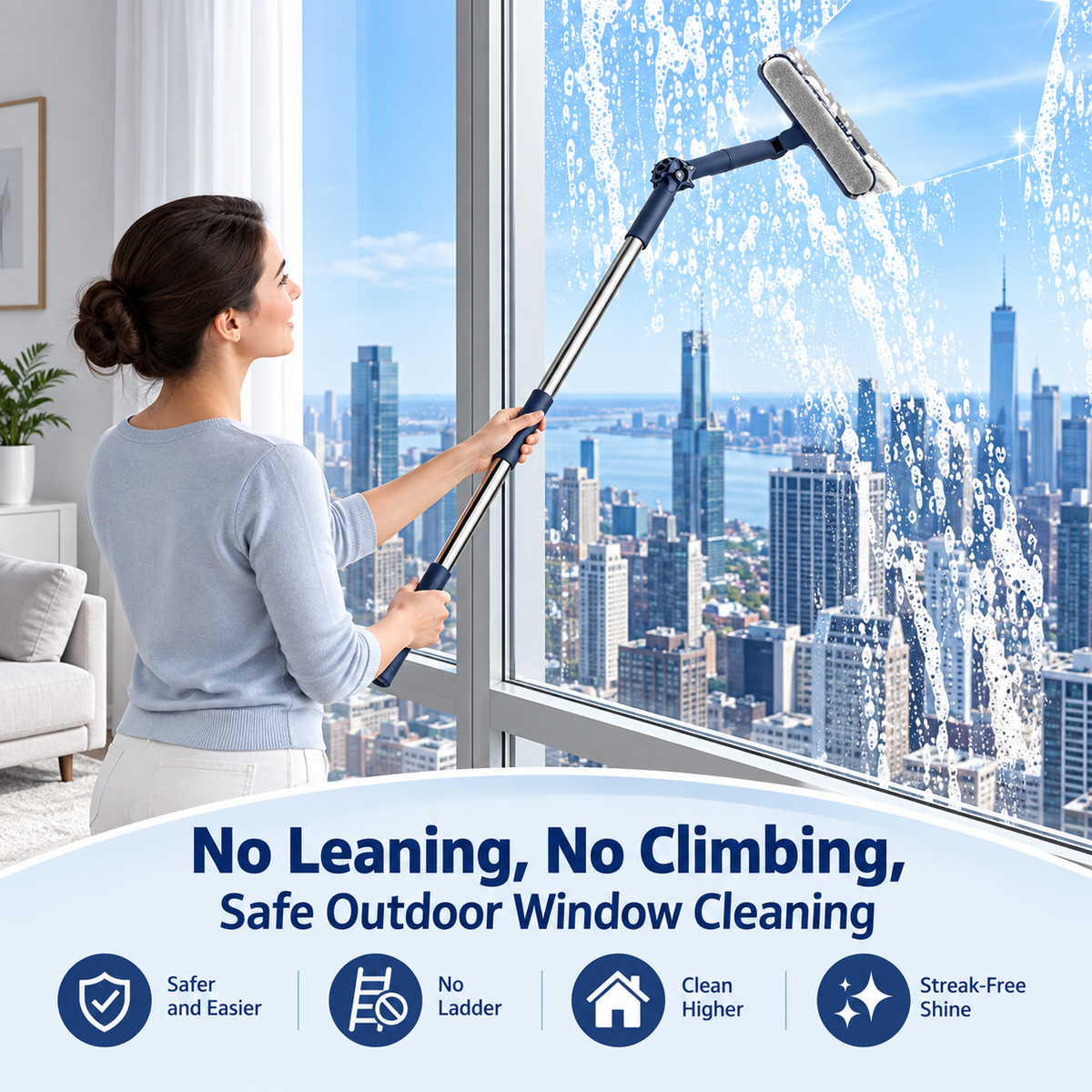 Telescopic window cleaning tool