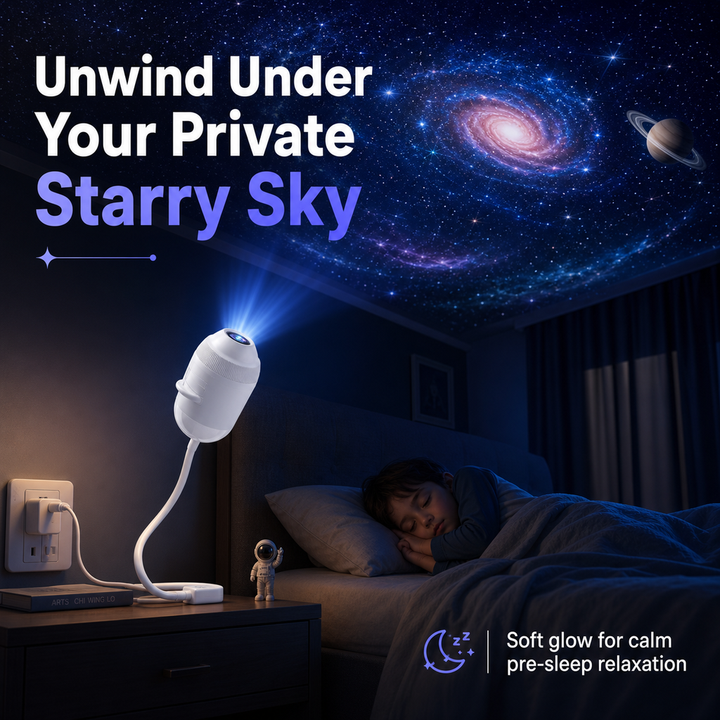 Holographic Galaxy Starry Night Light Projector