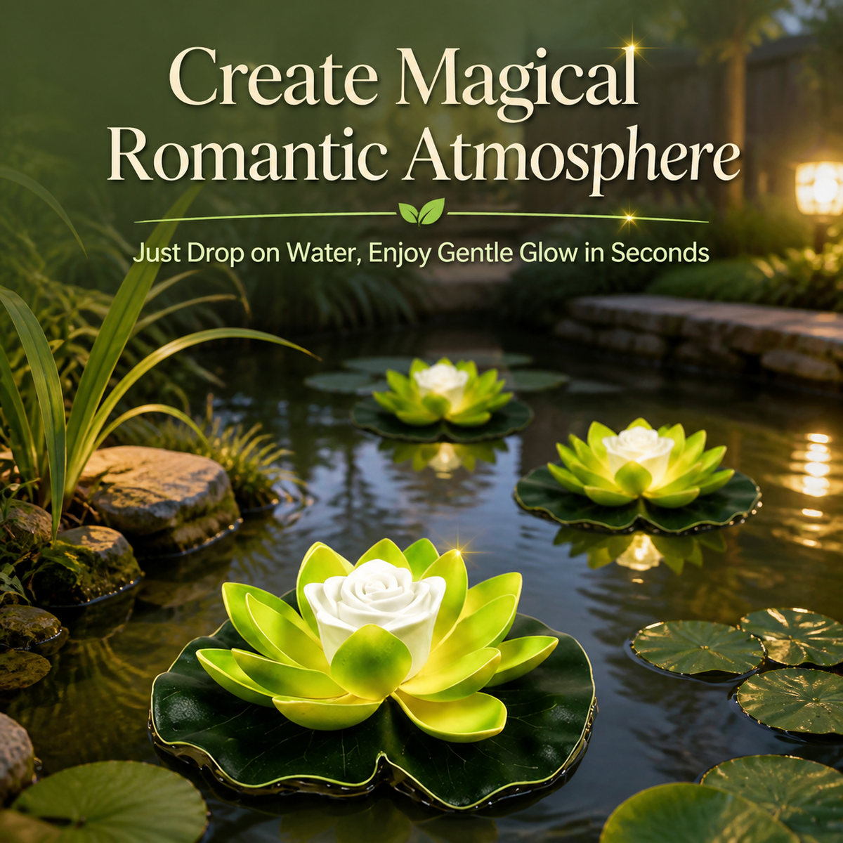 Floating LED lotus lamp