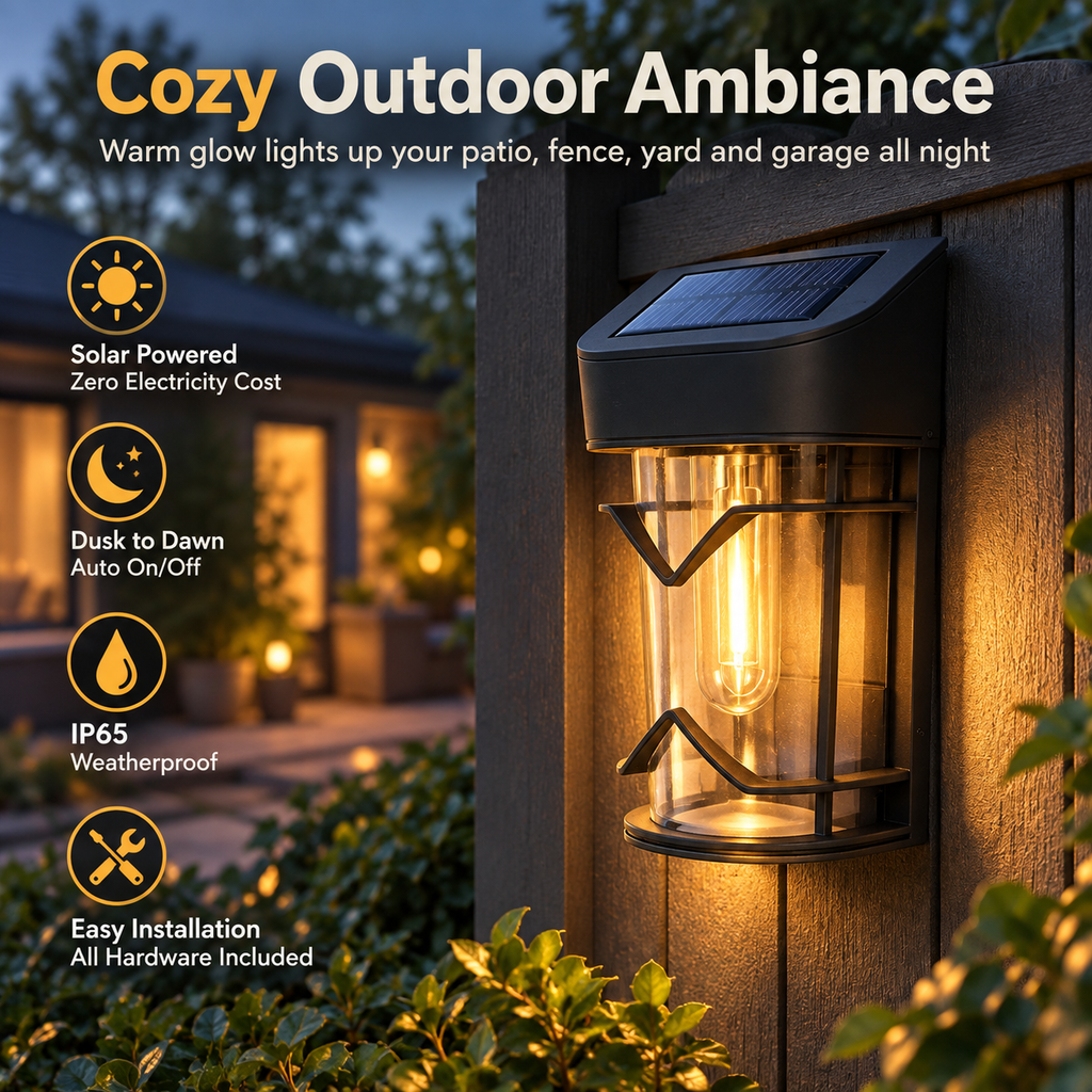 Light-controlled solar wall lamp