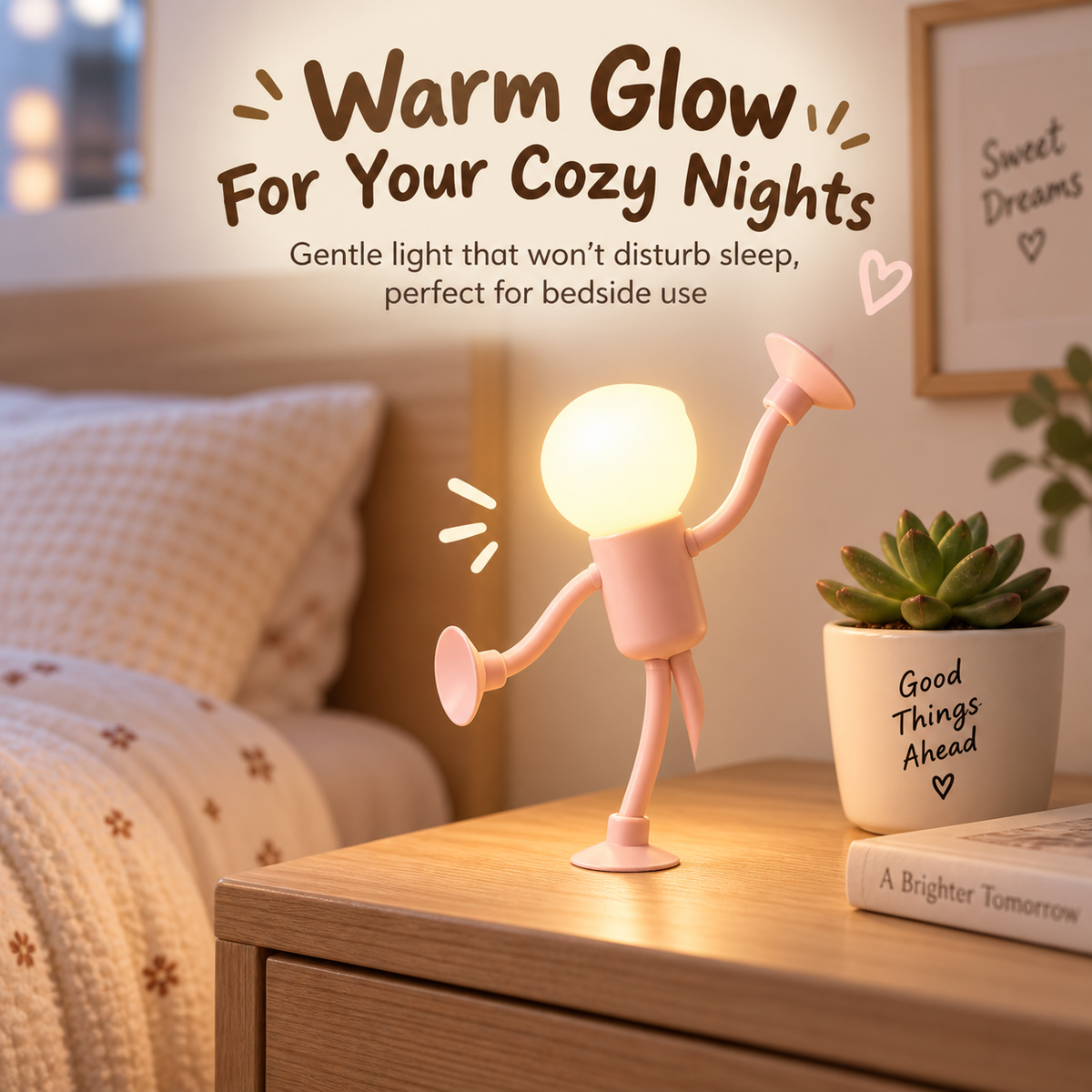LED decorative ornament ins mini cute humanoid night light 4 colors