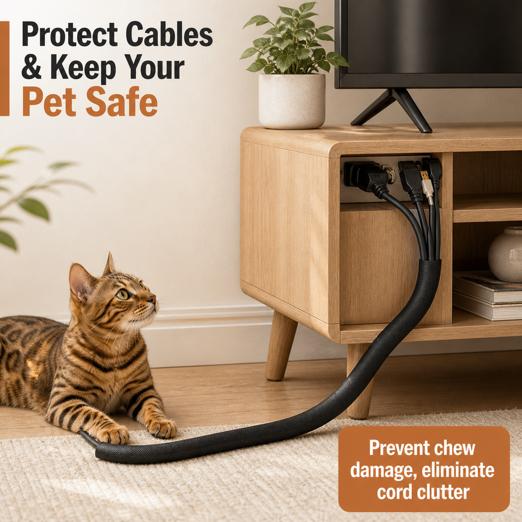 Pet-Proof Cable Protector — 10 Feet (Approx. 3 Meters)