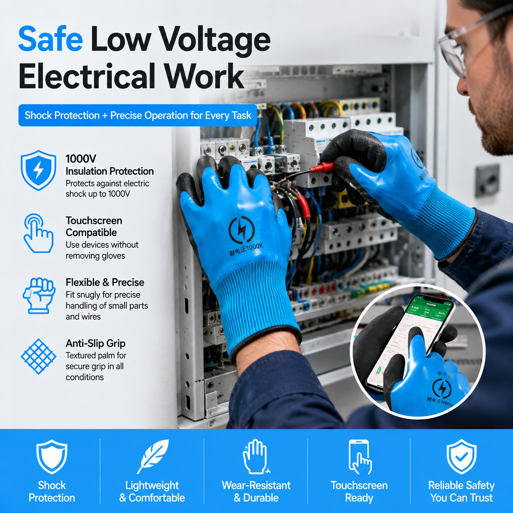 Low-voltage insulating gloves (1000V)