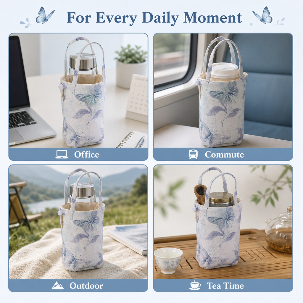 Portable insulated water bottle storage bag