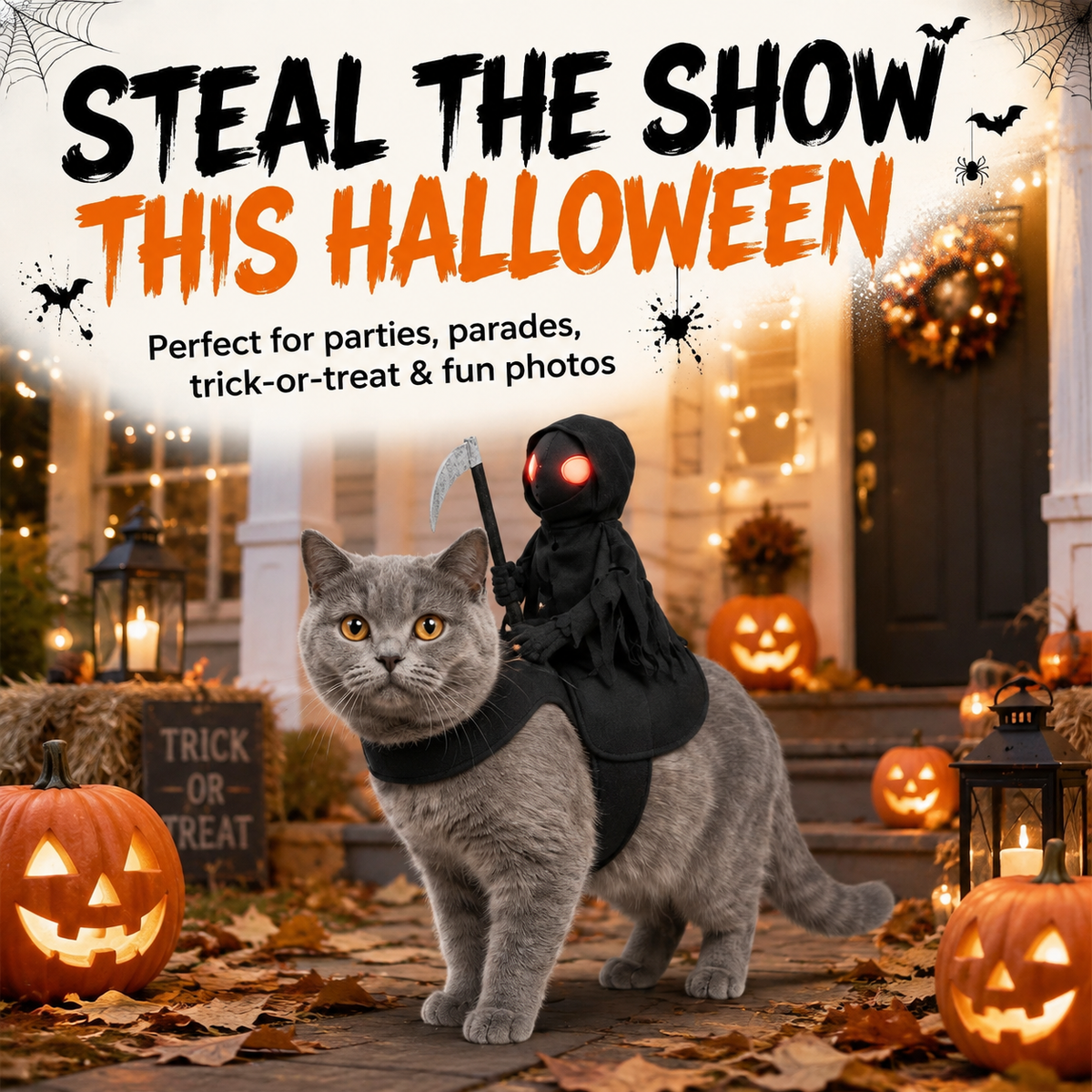 Halloween Pet Death Knight Riding Suit
