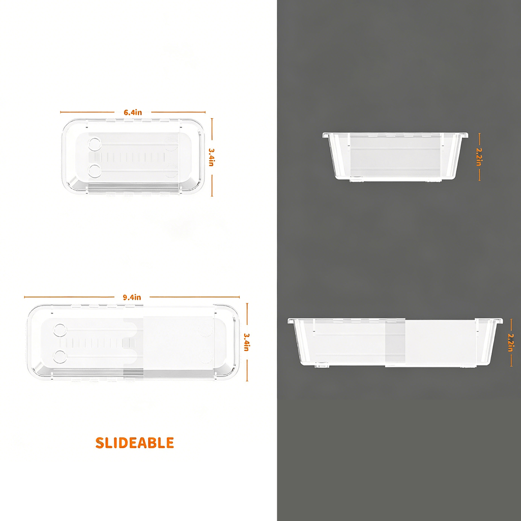 📦 Expandable Clear Drawer Organizer | Customizable Storage