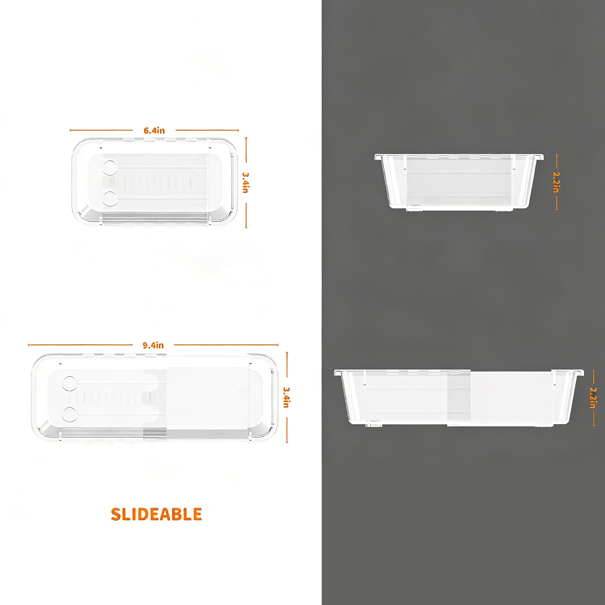 📦 Expandable Clear Drawer Organizer | Customizable Storage
