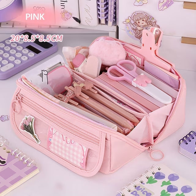 Large-capacity 9-layer transparent pencil case