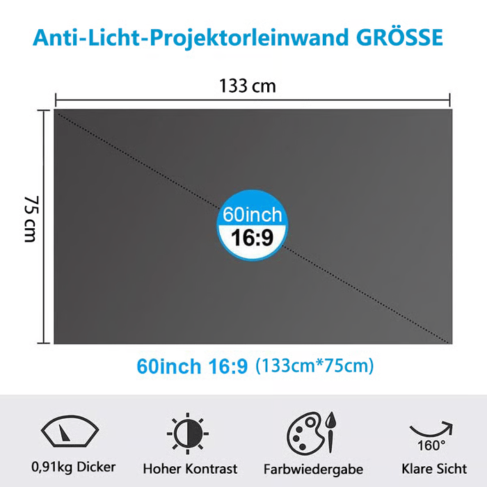 4K Metal Lightproof Foldable Portable Movie Screen 16:9 🎥✨