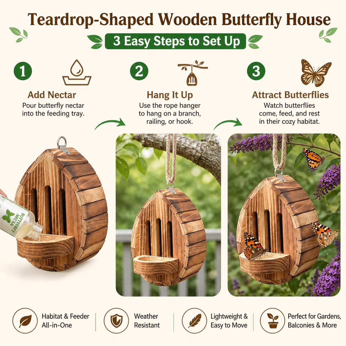 Wooden Butterfly House