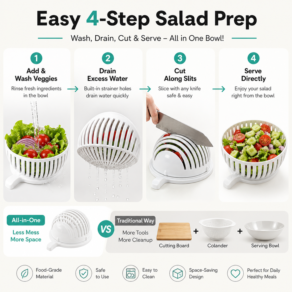 Fruit Salad Cutter Bowl with Strainer
