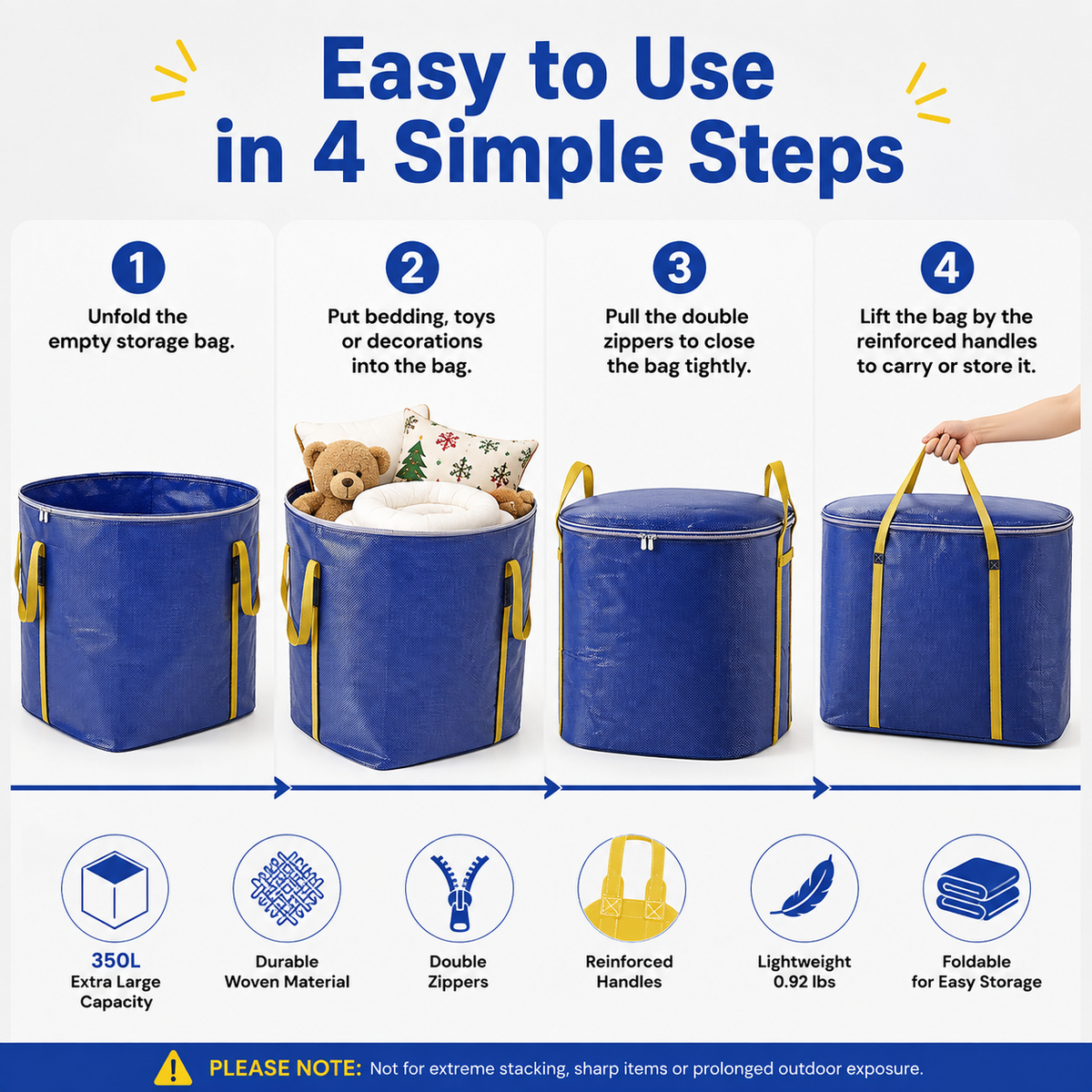 350-liter extra-large capacity storage bag