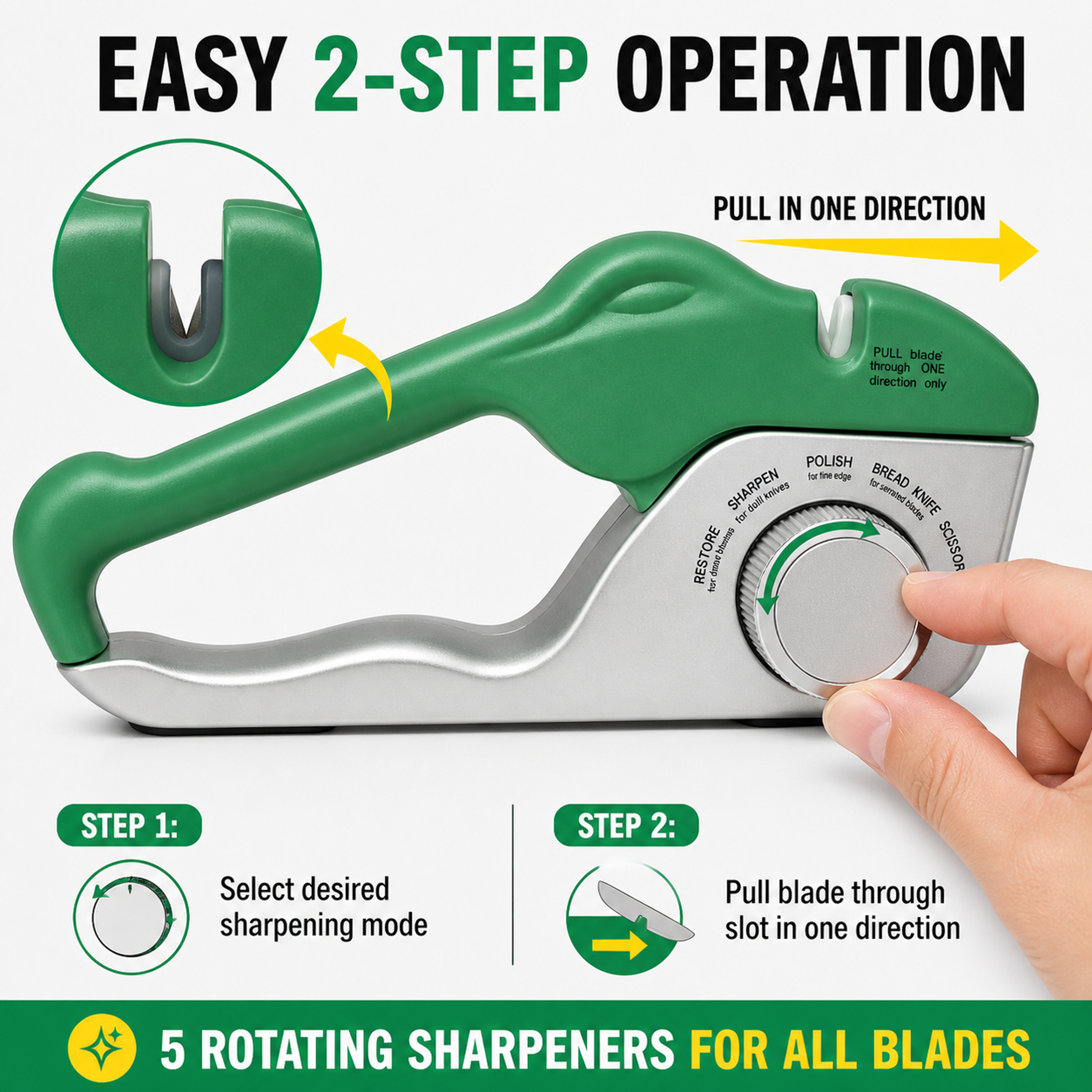 5-in-1 Adjustable Crocodile-Style Knife Sharpener