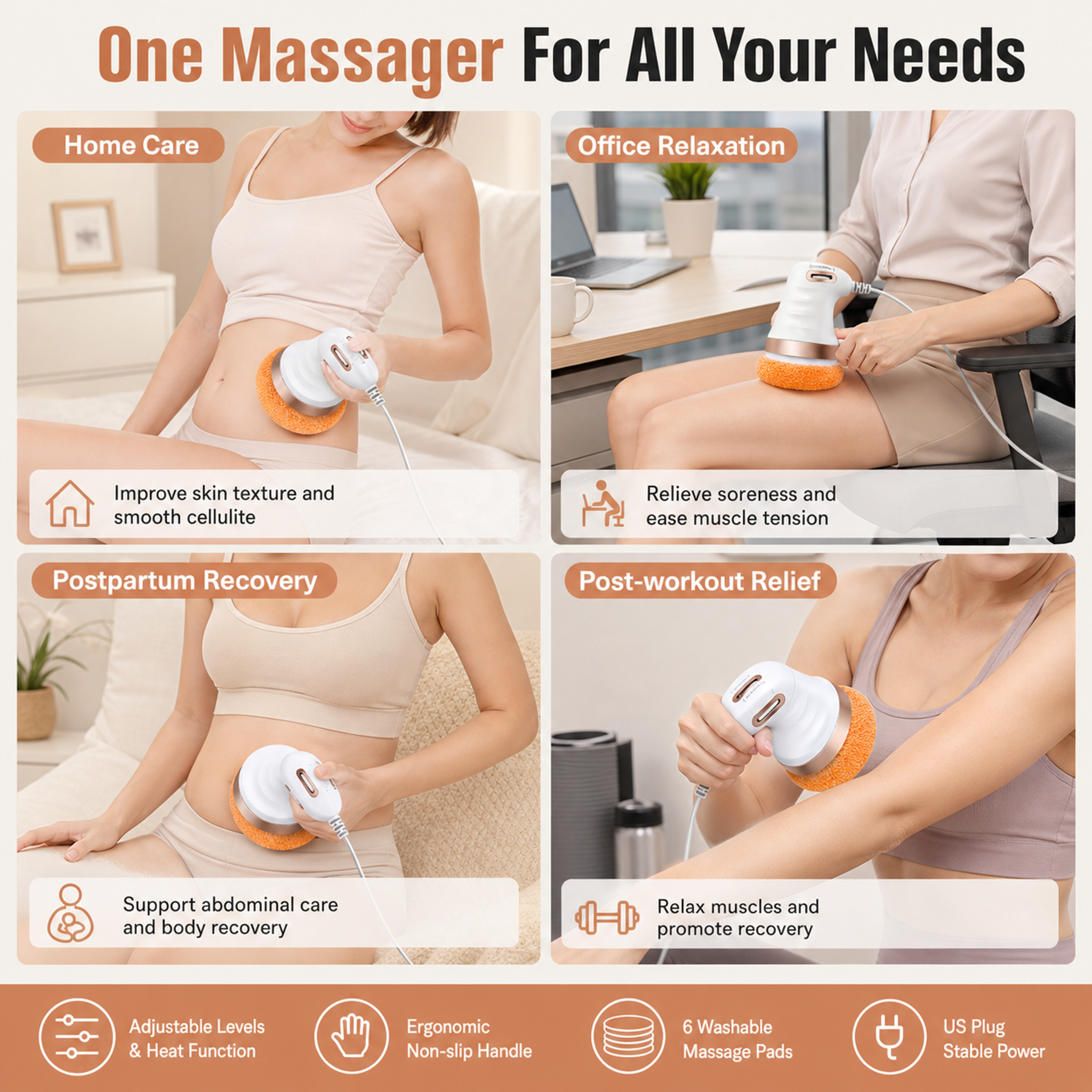Handheld Electric Body-Sculpting Massager (with Adjustable Speed)