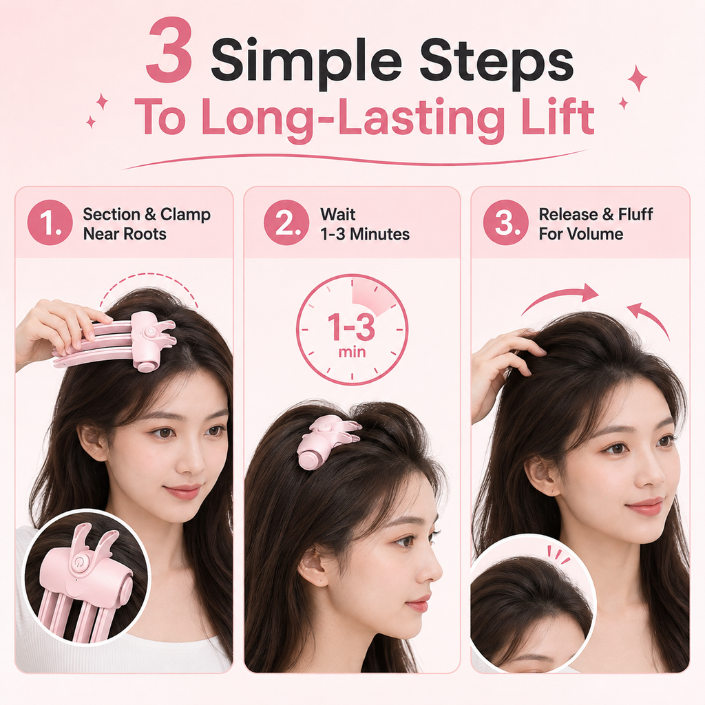 Heated Hair Volume Clip USB Rechargeable