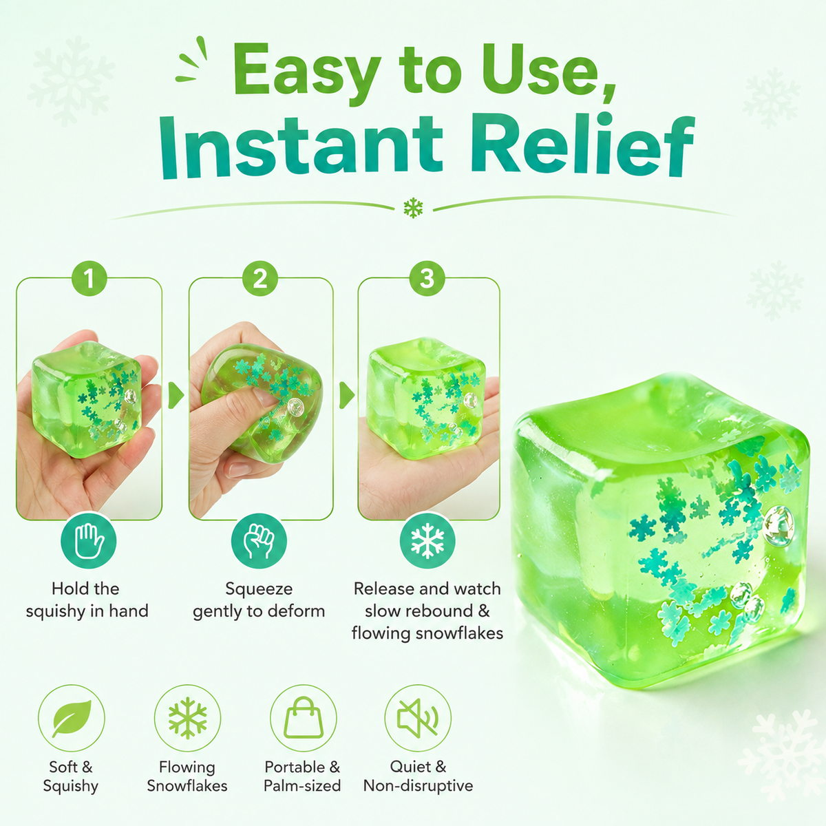Soft, fluffy ice cubes – a stress-relieving toy made of quicksand.
