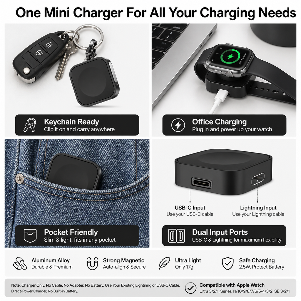 Watch charger: 2.5W magnetic wireless charger
