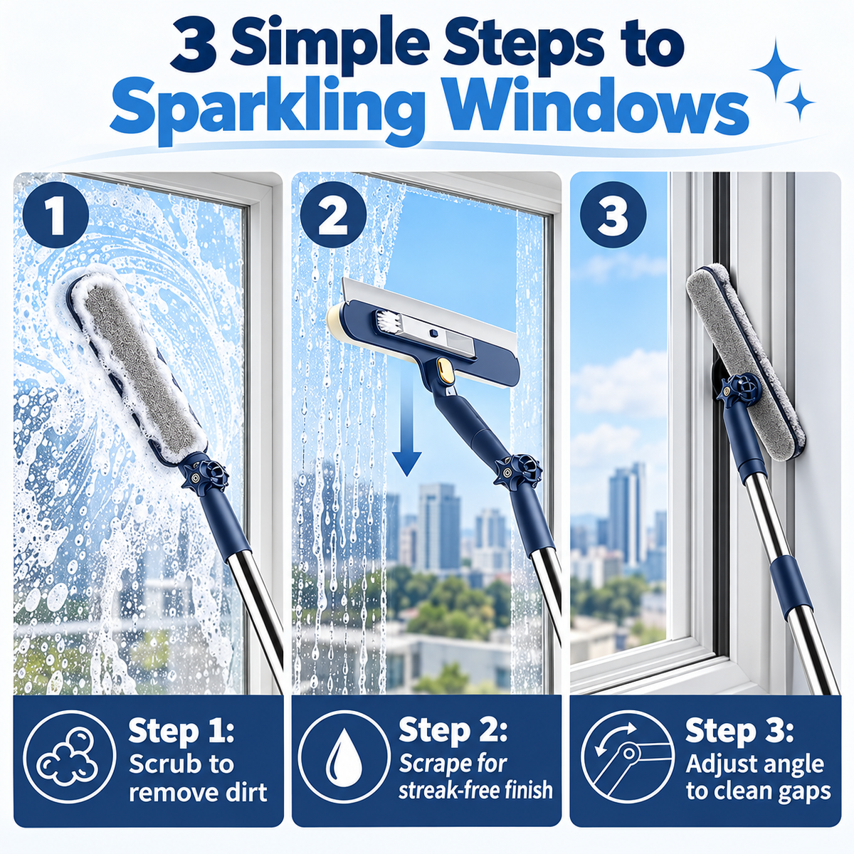 Telescopic window cleaning tool