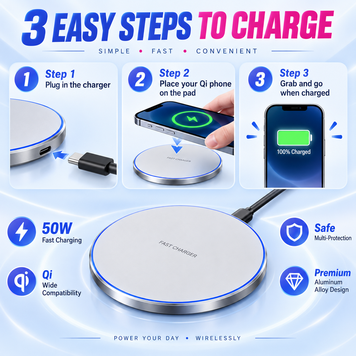 Aluminum Wireless Charging Pad